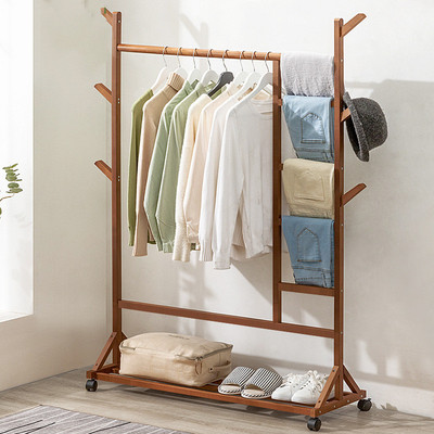 Simplicity modern All solid wood coat hanger Clothes hanger bedroom Room woodiness small-scale children Coat rack to ground clothes