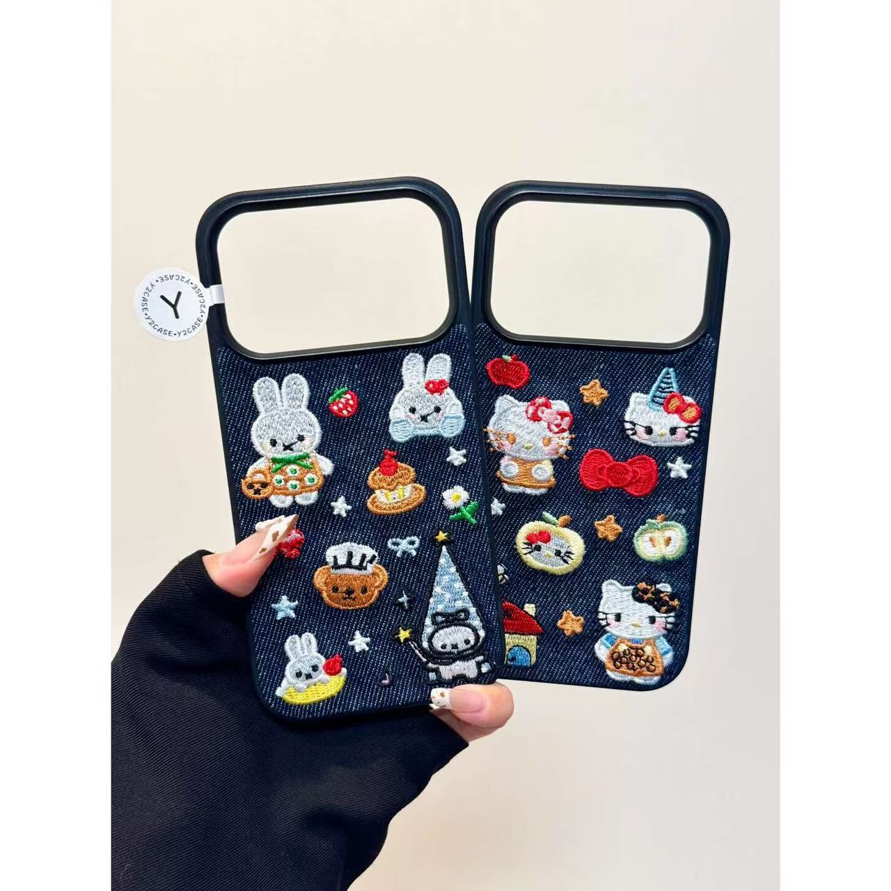 Cartoon Cute Cowboy Embroidered Strawberry Hat Pointed Miffy Free Mobile Phone Case Suitable for Iphone1716151413