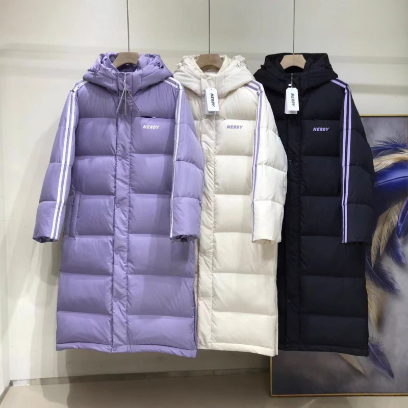 25冬季NERDY男女款情侣款后背反光字母学院风连帽羽绒服外套|undefined