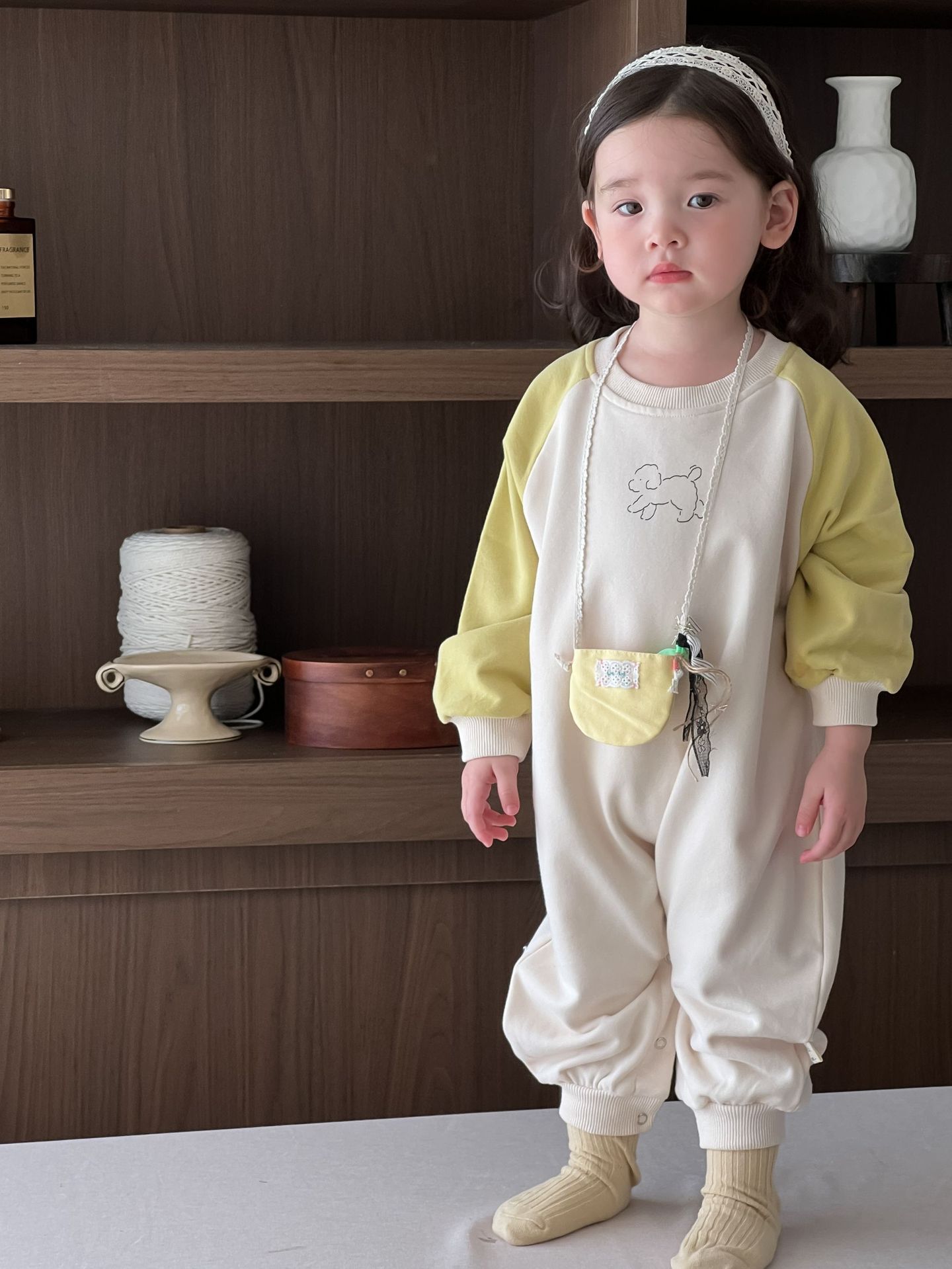 Baby color contrastante camiseta de caída de otoño 2026 bebé caída de otoño ropa infantil coreana ropa de niñas bolsa de color image 6
