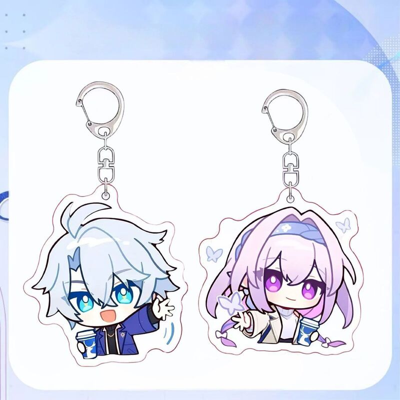 Cute White Butterfly Peripheral Star Iron Keychain Acrylic Double-Sided Student Gift School Bag Pendant Cute White Butterfly Peripheral Star Iron Keychain Acrylic Double-Sided Student Gift School Bag Pendant