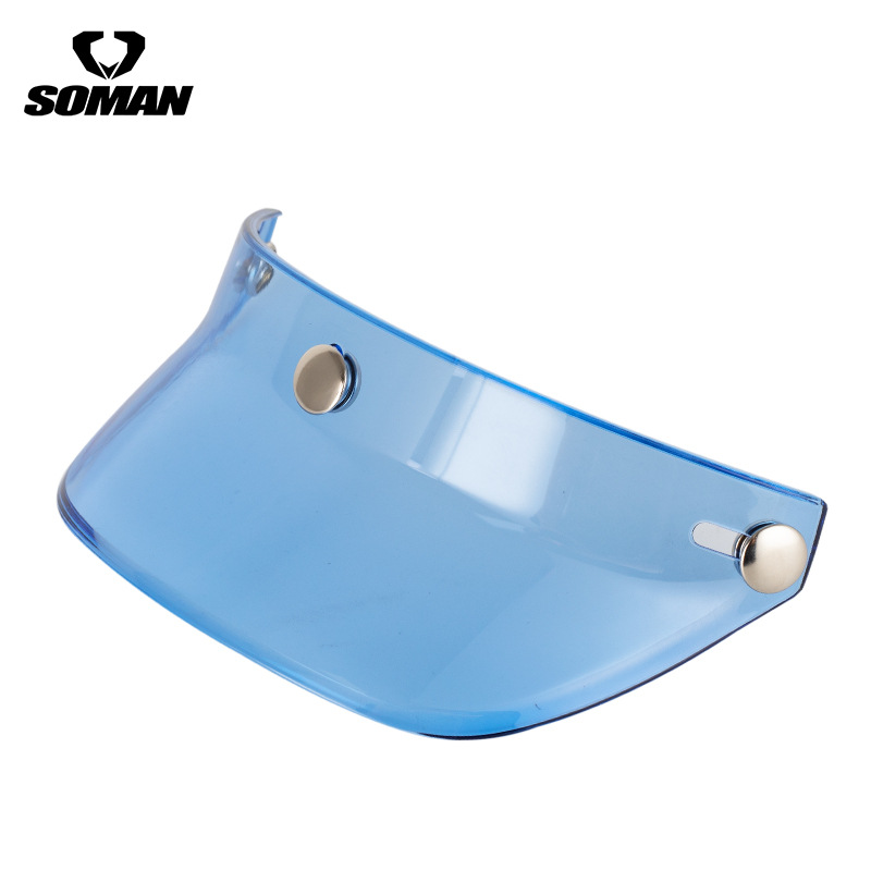 Casco de motocicleta casco vintage Borde de tres botones casco de motocicleta protección solar casco pequeño cuerpo medio casco borde