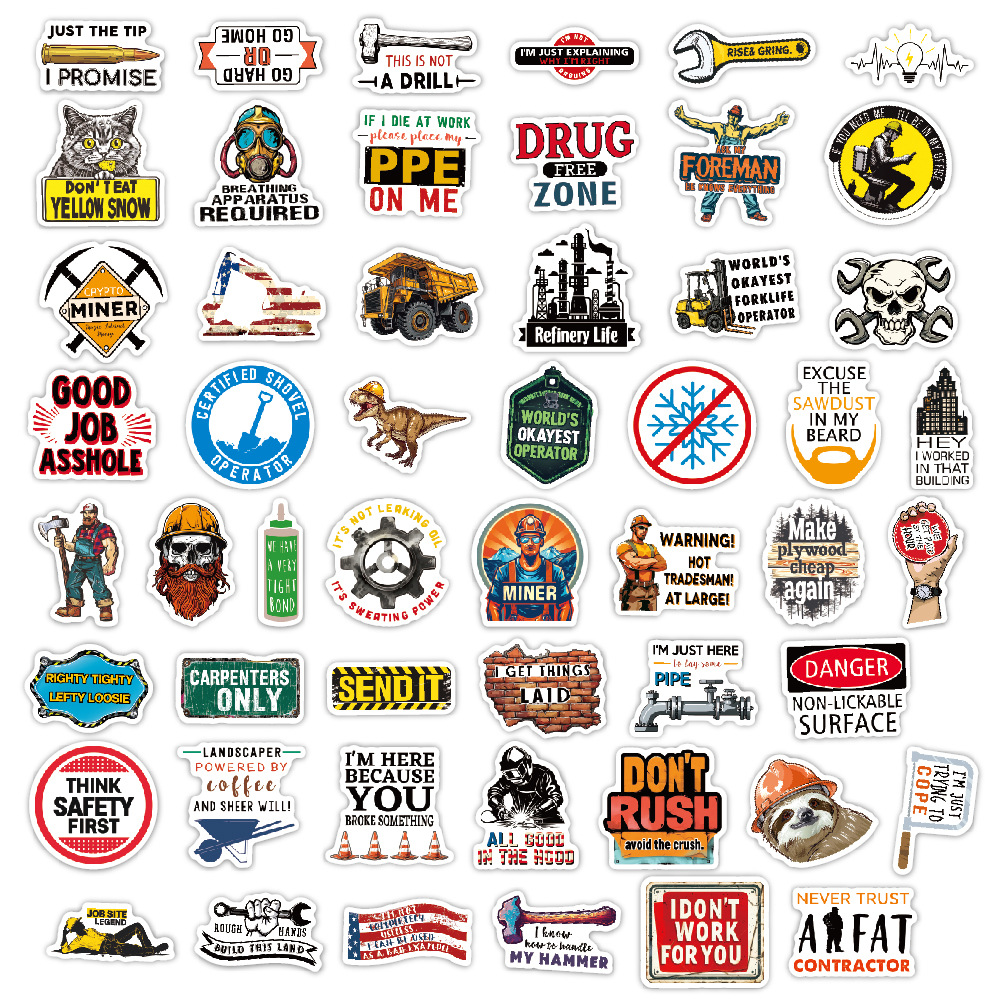 (2개) 국경을 넘은 헬멧 스티커 100개 방수 경고 재미 DIY 낙서 장식 전기 자동차 트렁크 스티커