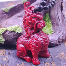 檀香木麒麟手把件吊坠木文玩手把件钥匙挂件雕刻木摆件工艺品