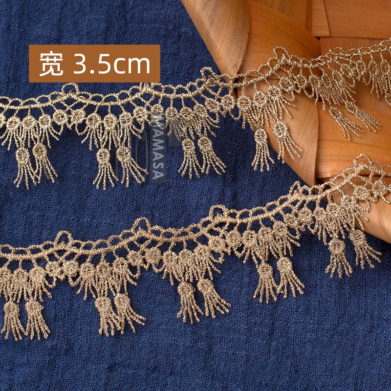 hilo de oro bordado soluble en agua rosa oro encaje encaje DIY ropa hecha a mano lolita accesorios fabricantes al por mayor