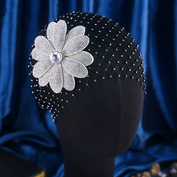 Light Luxury Bridal Wedding Headwear French Flash Diamond Hair Net Headband Dark Wedding Accessories Fashion Photo Photography