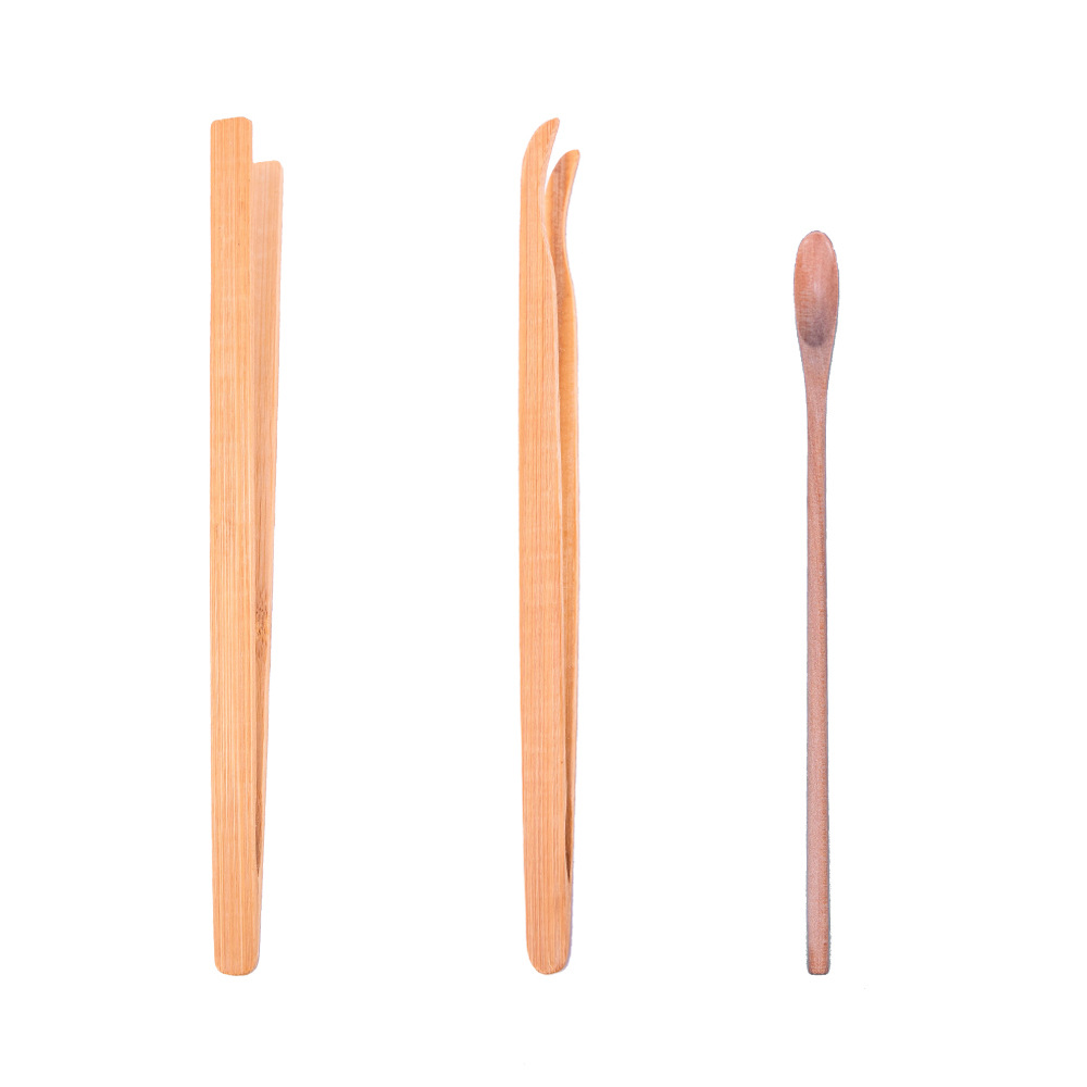 포장된 피딩 핀셋 3개(목재)