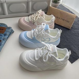 Super fire small white shoes women's summer high-end thick-soled board shoes 2025 niche casual sports bread shoes N1777