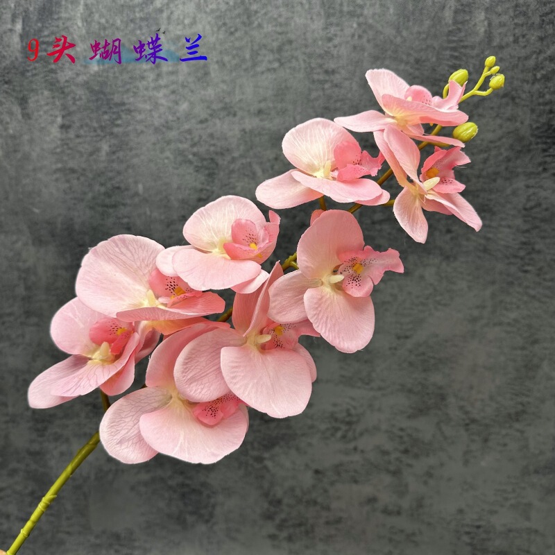 3D Printing 9-Head Coated Silk Orchid Artificial Flower Wedding Home Decoration Arrangement Artificial Flower Ornaments Wholesale