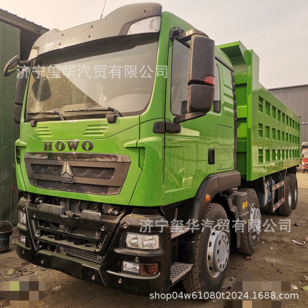 Cross-Border Second-Hand Howo Dump Truck, Howo Tx12-Wheel Sand and Gravel Self-Unloading Transport Truck, Rear-Dump Heavy Truck