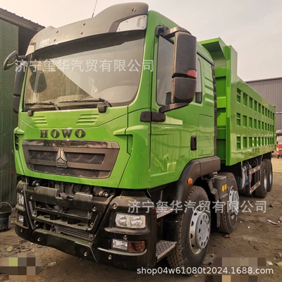 Cross-Border Second-Hand Howo Dump Truck, Howo Tx12-Wheel Sand and Gravel Self-Unloading Transport Truck, Rear-Dump Heavy Truck