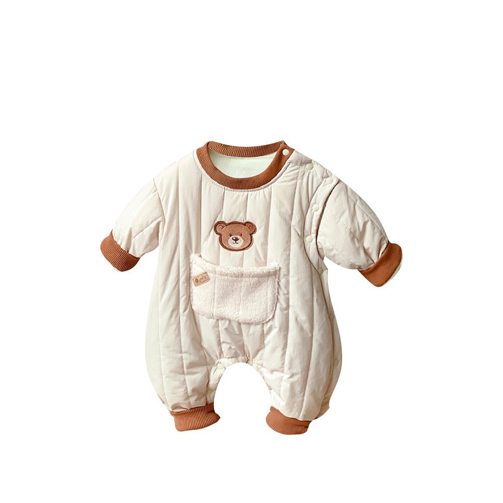 Ropa para niños coreanos ropa de otoño e invierno para bebés más mameluco de manga larga de terciopelo