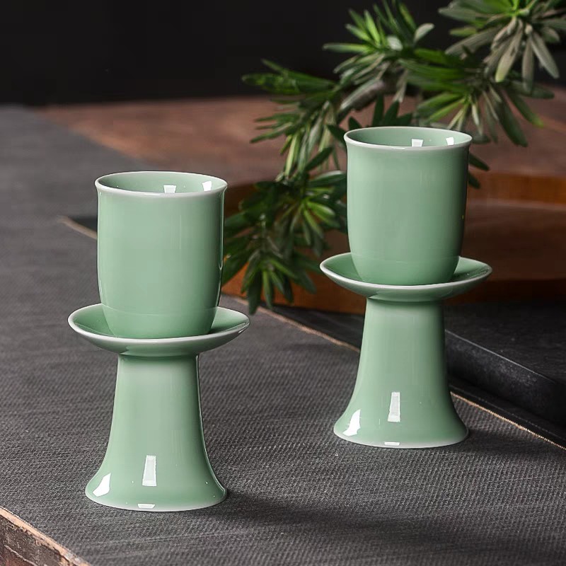 供杯青瓷佛前圣水杯神像供水杯佛具佛堂用品上供佛净水杯家用摆件|ms