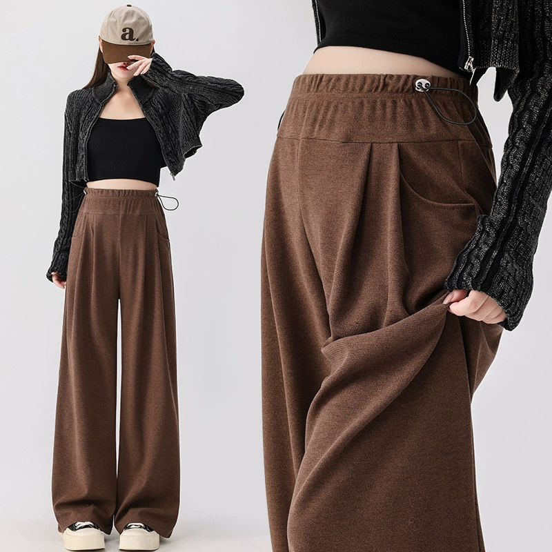 Брюки для беременных для ношения на выход, новинка 2024 года, осенне-зимние свободные повседневные брюки с широкими штанинами, осенне-зимние длинные брюки, осенние брюки для беременных