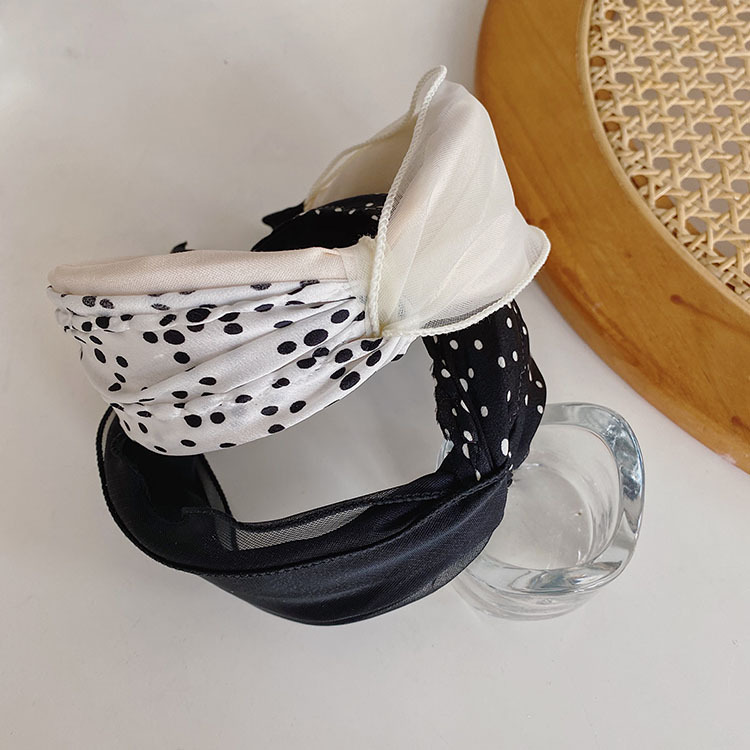 Korean Dots Cross Wide-brimmed Headband display picture 1