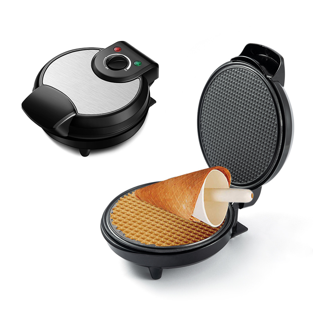 Hogar máquina de rollo de huevo crujiente calefacción de doble cara DIY cono máquina de helado máquina de panqueque máquina de helado máquina de cono de huevo