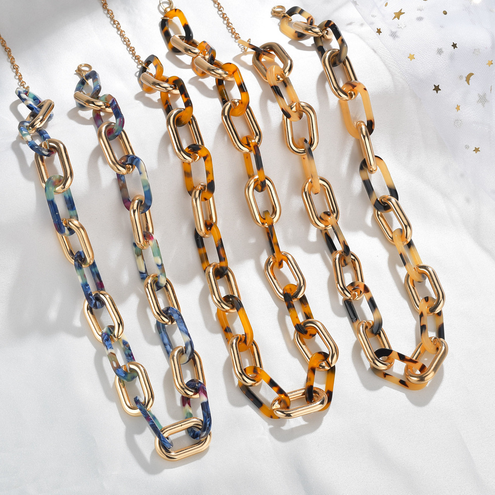 Wedding, Travel Occasion Alloy Material Acetate Plate Leopard Print Necklace