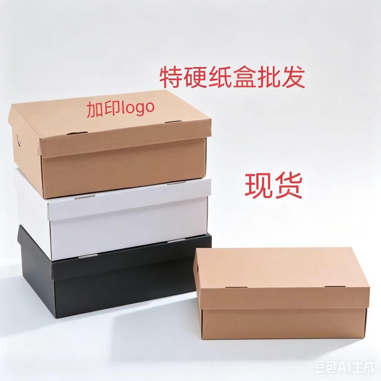 Caja de zapatos kraft plegable, caja de cartón de entrega, zapatos infantiles, zapatos deportivos, cajas de cartón, zapatos de embalaje en stock