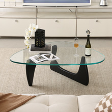 北欧复古vintage野口勇设计师玻璃轻奢简约实木创意客厅三角茶几