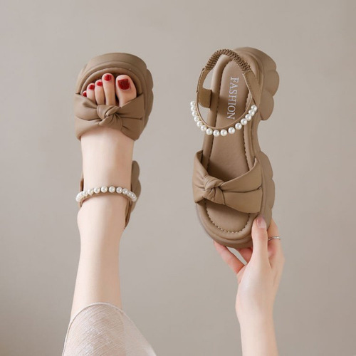 2026 summer outer wear sandals cross-border French fairy style soft sole non-slip women's fashion sandals