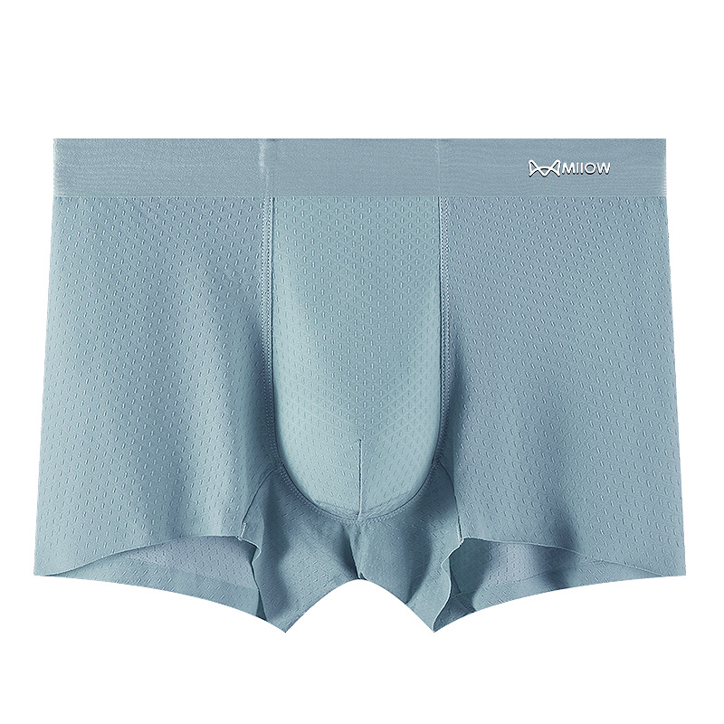 Verano transpirable y cómodo antibacteriano delgado hielo hombre calzoncillos de cintura media hombres jóvenes cuatro esquinas al por mayor spot