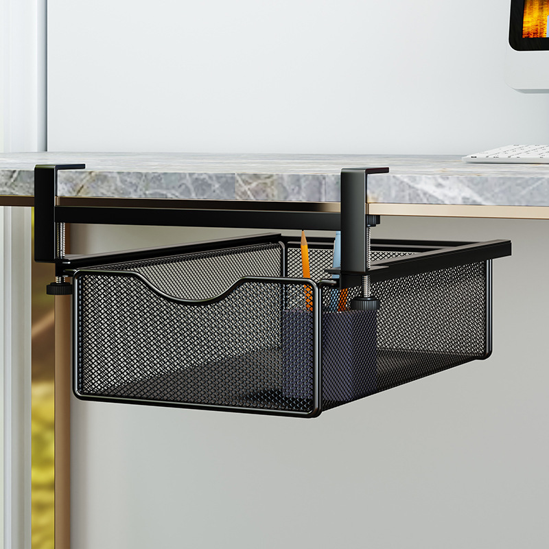 Office Hanging Table Storage Rack Drawer Type Storage Artifact Pull Hanging Basket Station Finishing Table Bottom Punch-Free Office Hanging Table Storage Rack Drawer Type Storage Artifact Pull Hanging Basket Station Finishing Table Bottom Punch-Free