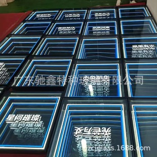 【Manufacturer Sales】Millilayer Mirror Stage Abyss Tunnel Mirror Glass Floor Bar Creative Signature Extended Mirror