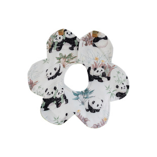 Children's gauze breathable eating bib, flowered, water absorbent 5
