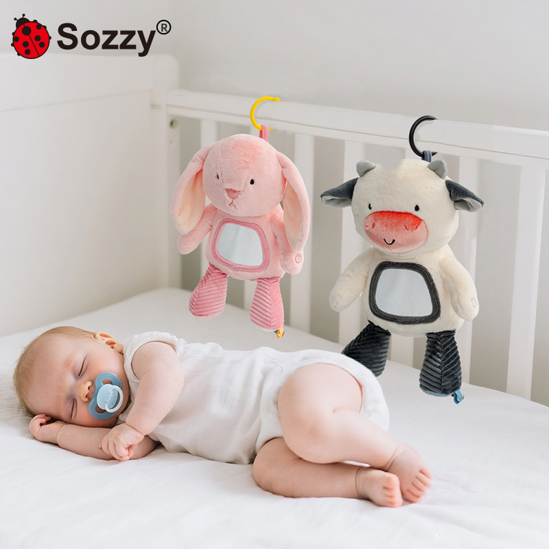 Bebé sozzy música calmante muñeca colgante cantar juguetes de regalo de cumpleaños muñeca
