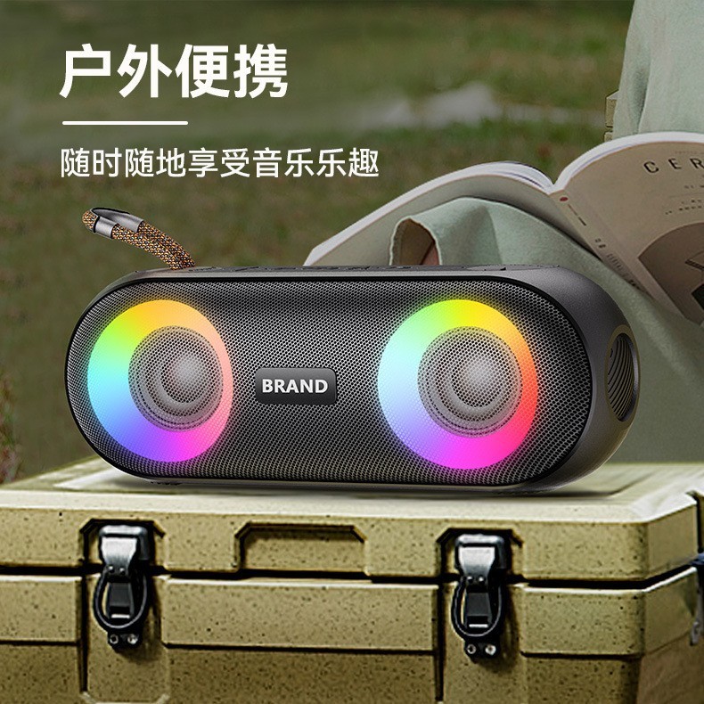 国境を越えた新型防水bluetoothスピーカーのカラフルな照明携帯型車載カードオーディオ屋外乗用サブウーファ|undefined