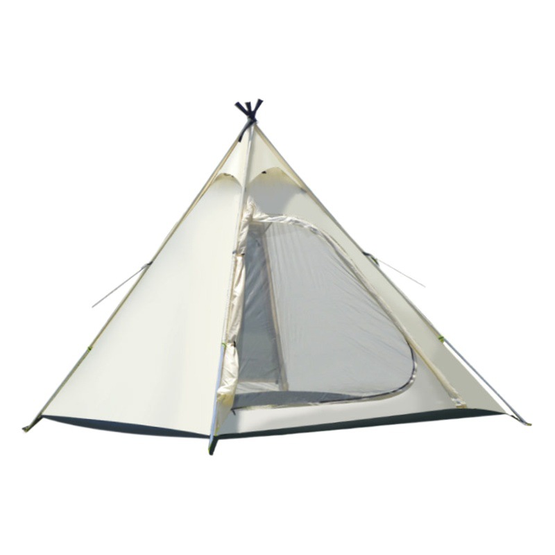 Carpa piramidal multifuncional, carpa india para 3 a 4 personas, carpa de camping con techo puntiagudo, protección solar y a prueba de lluvia para exteriores.