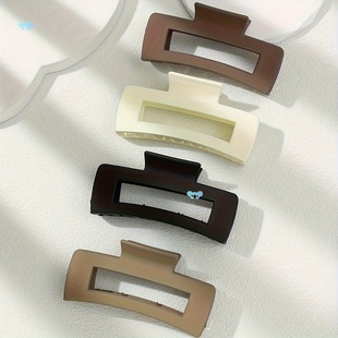Elegant 4Pcs Rectangle Hair Claw Set Solid Color Non Slip