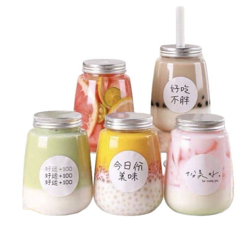ミルクティーカップ、ポプラの花蜜ボトル、使い捨て冷たいドリンクカップ、ミルクティーボトル、蓋付きファットカップ、業務用|undefined