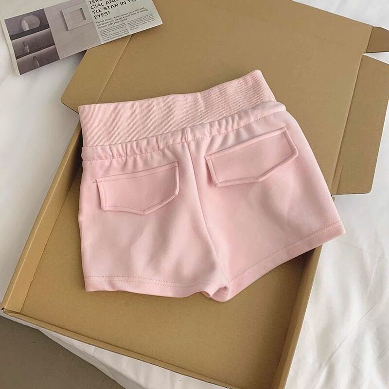 Pink Sports Shorts for Women, Summer 2026 New High-Waisted A-Line Slim-Fit Casual Hot Pants