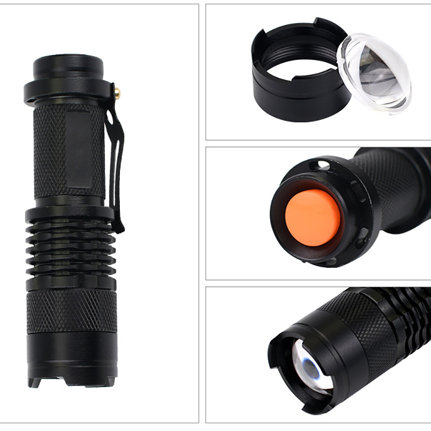 Sk68 luz fuerte pequeña linterna hogar durable portátil titular de la pluma T6 Super brillante tiro largo al aire libre emergencia pequeña linterna