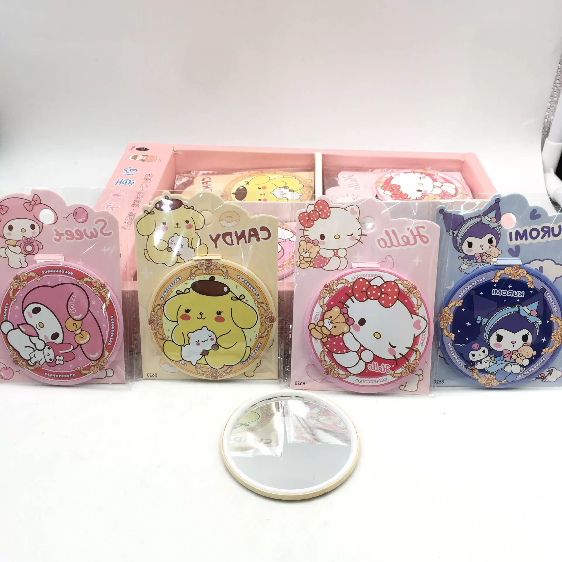 Sanrio, cute high quality handheld portable round mirror