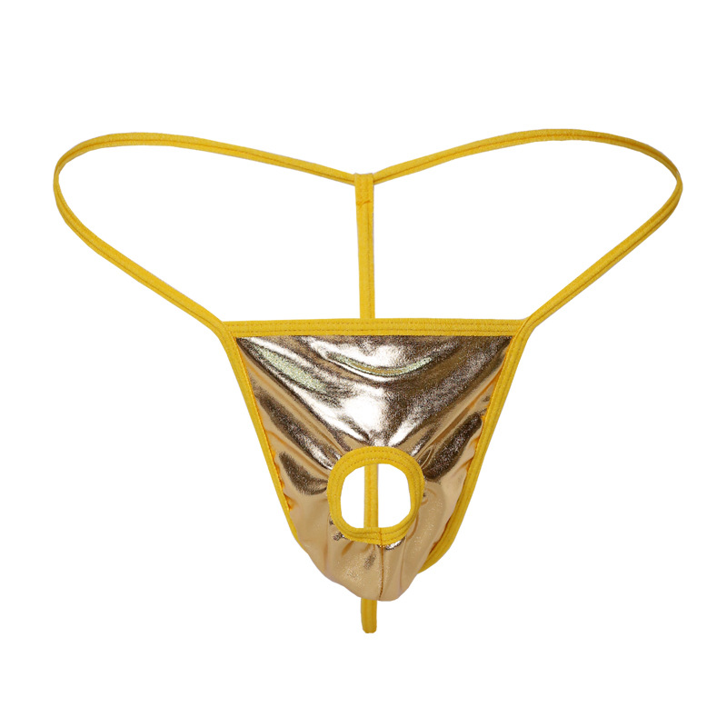 Sexy With Exposed Holes Thong Butt Exposing T-Pants High Elasticity Men's Underwear Wholesale Processing_voghion.com