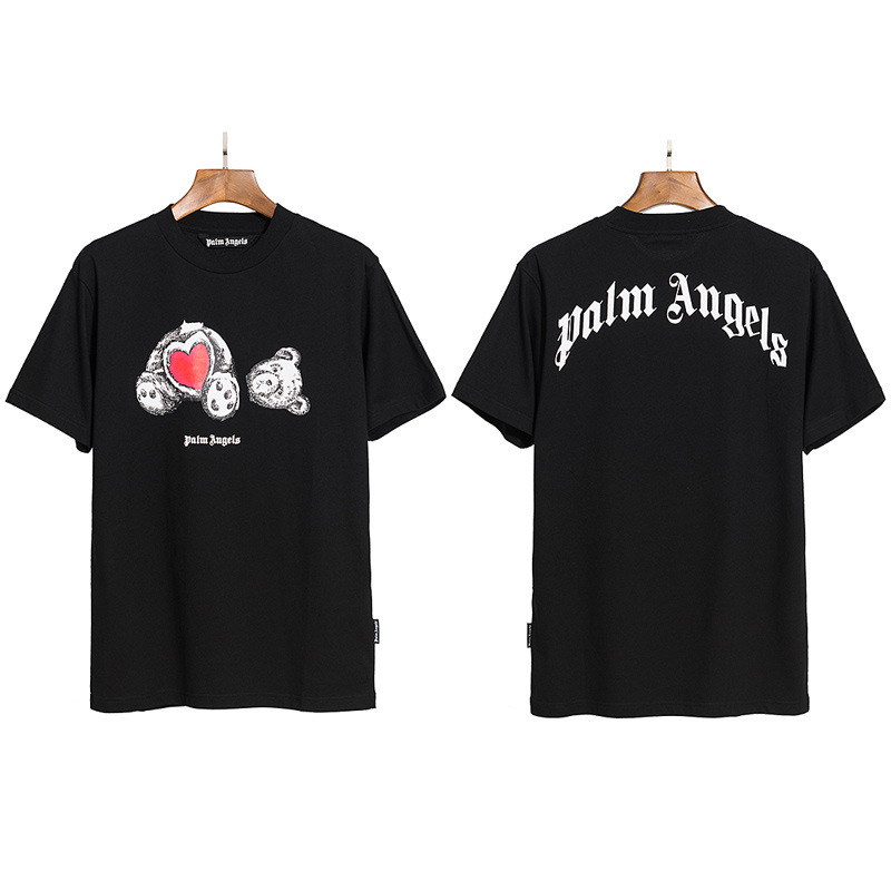 PALM半袖の正しいバージョン パームエンジェルス ヘッドレスベア エンジェルス バタフライプリント Tシャツ テディベア 半袖|undefined