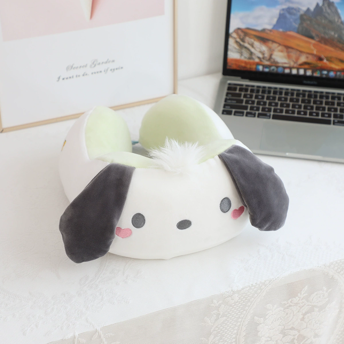 Подушка для шеи с рисунком из мультфильма для сна, путешествий и автомобиля, с защитой шеи