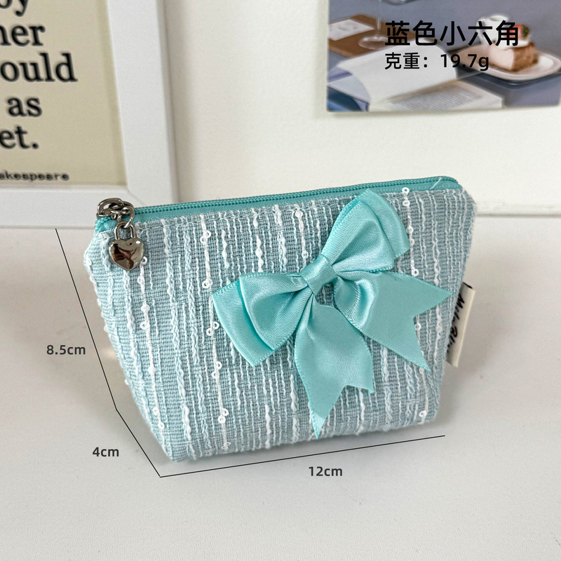 リボン小さな香り小銭入れポータブル口紅化粧品収納袋女の子かわいいミニバッグ卸売|undefined