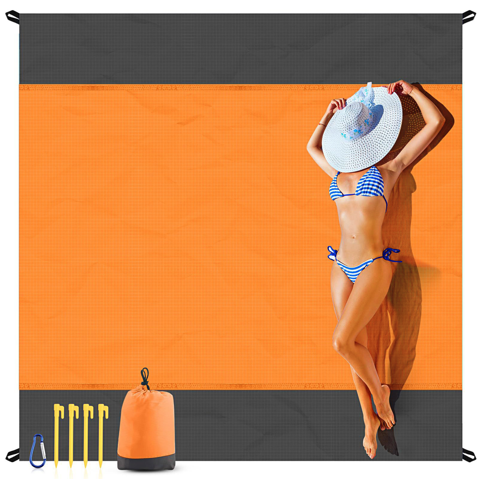 Transfronterizos TEMU Amazon plegable portátil alfombra de playa al aire libre acampamiento impermeable alfombra de playa alfombra de picnic image 10