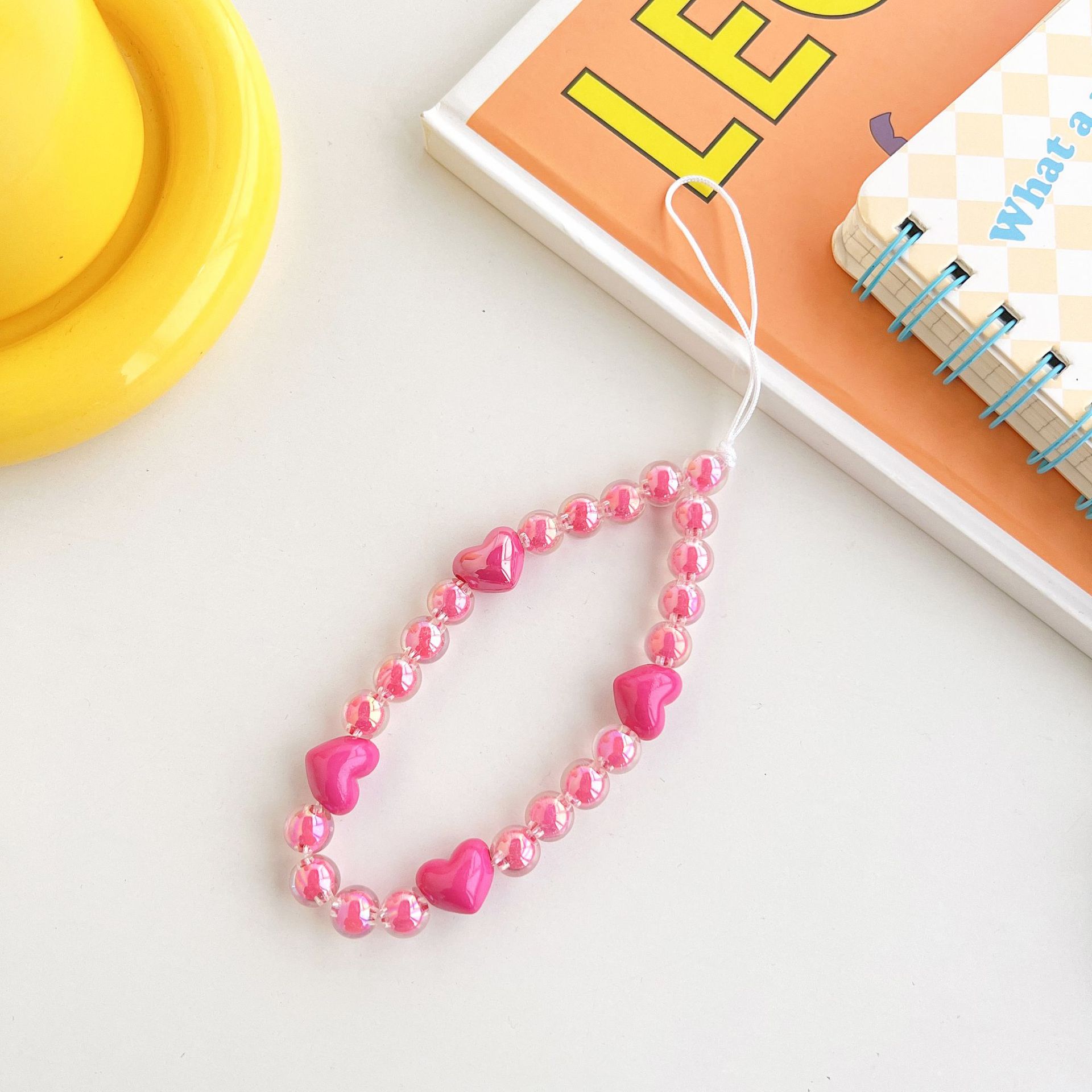 로즈 레드 비즈 하트 팔찌