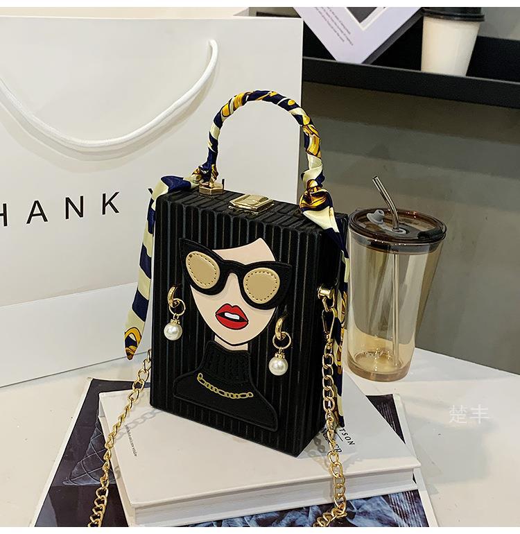Top Handle Strap Type Handbag Bags Type Street Occasion Women'S Arylic Cartoon Fashion Lock Clasp Handbag