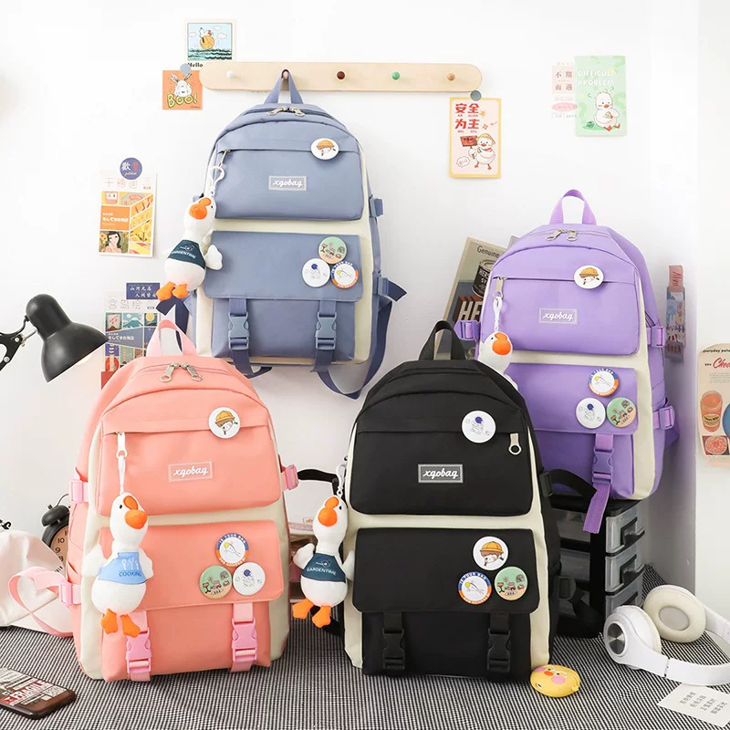 Set, school bag, shoulder bag, backpack, 4 piece set, for secondary school, for students, wholesale