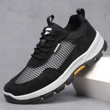 外贸批发男士洞洞鞋夏季透气不闷脚网鞋厚底轻便运动鞋系带男鞋