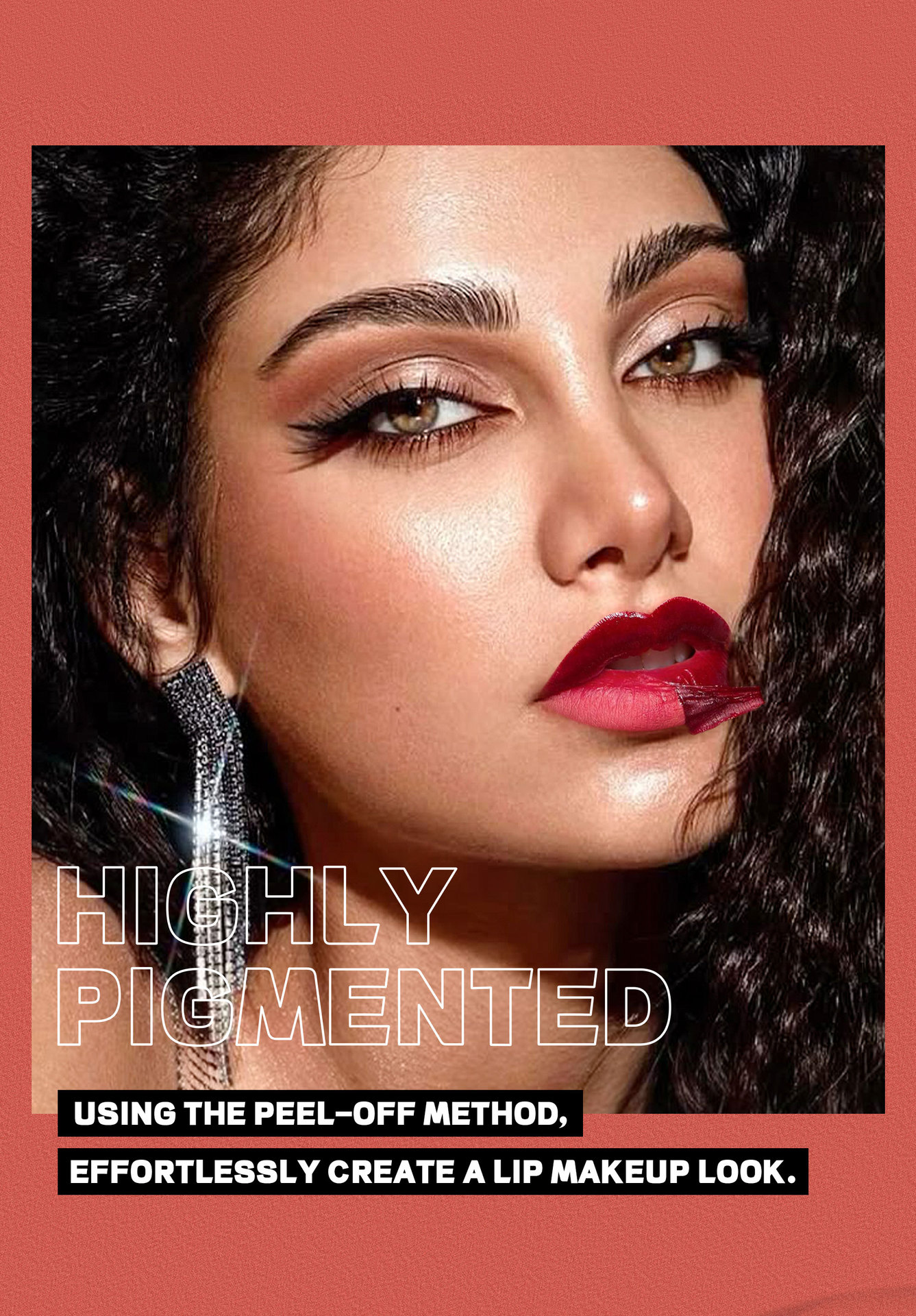 Cross-border tear-off lip gloss matte Waterproof HANDAIYAN Moisturizing and hydrating, easy to color and repair double-head tear-off lip gloss details Picture
