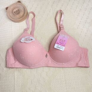 Breathable jacquard fabric middle-aged and elderly underwear fixed Cup wireless push up adjustable thin latex bra