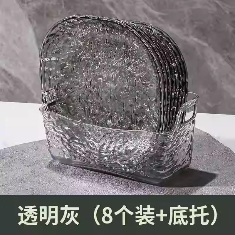 零食加厚盘小吃吐骨头盘碟家用食品级餐桌垃圾渣盘碟子礼品套装|undefined