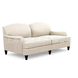 客厅会客双人布艺沙发美式乡村现代风简约轻奢会所前台别墅样板房