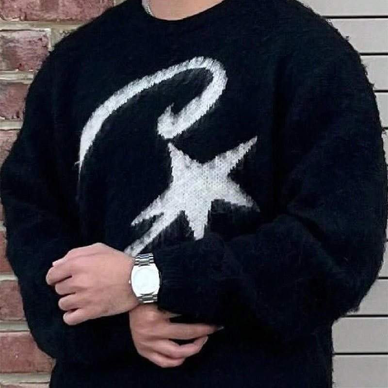 Andrei | Amazon's Popular Long-Sleeved Sweater, Street Fashion, Versatile, Loose Pullover Knitwear, Ins Style Men's Clothing Andrei | Amazon's Popular Long-Sleeved Sweater, Street Fashion, Versatile, Loose Pullover Knitwear, Ins Style Men's Clothing